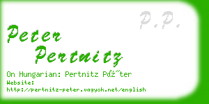 peter pertnitz business card